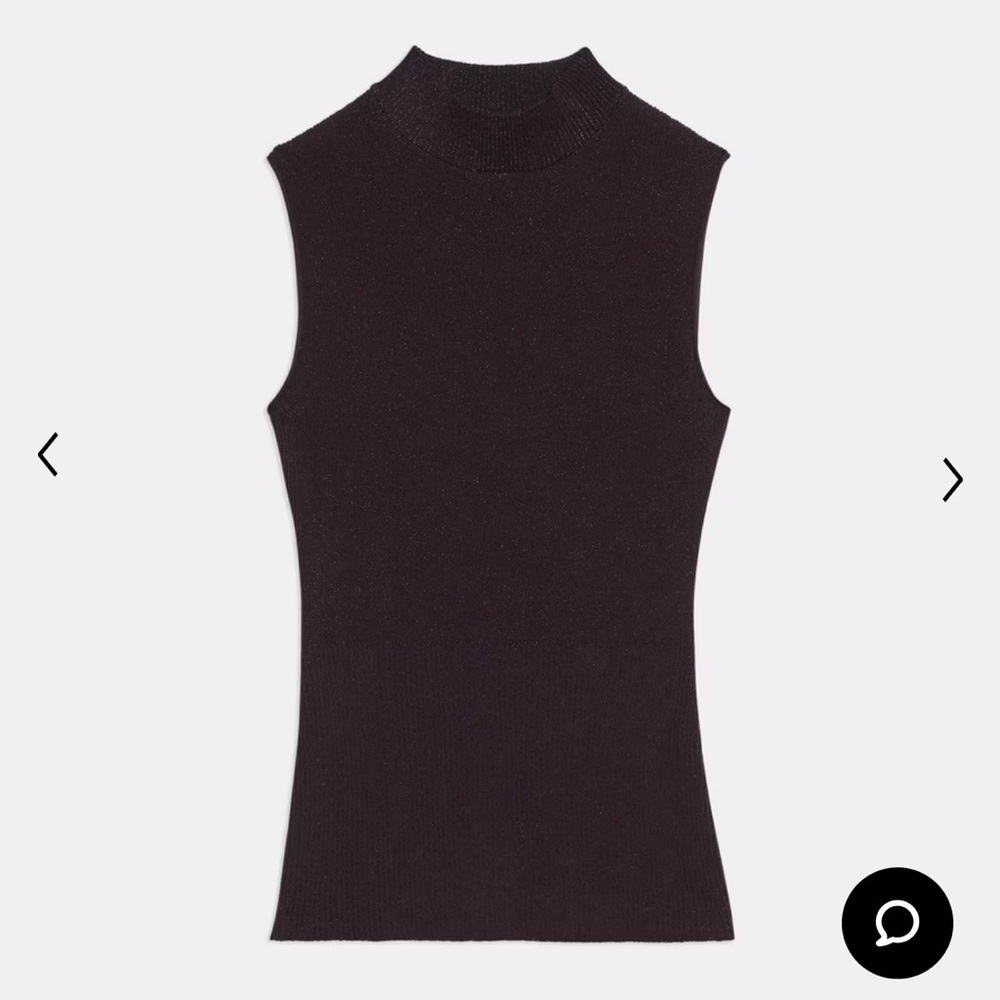 Theory plaited lurex knit tank top M Merlot purple NEVER WORN TAGS ON